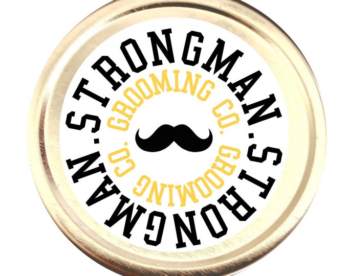 Strongman Mustache Wax. Light-Medium Hold Vintage style wax. Tons of unique scent options  (Contact for Whole Sale Pricing)