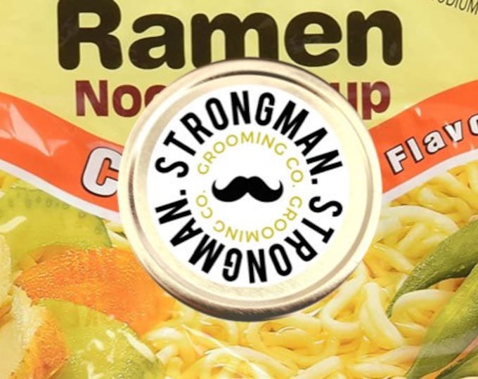 Limited Edition: Ramen Soup scented Strongman mustache wax light-medium hold