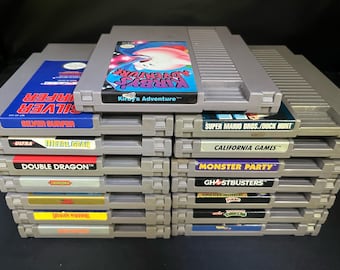 NES Nintendo Game Cartridges LOT 15 Classics w/ Dust Sleeves Kirby, TMNT, Ghostbusters, Silver Surfer, Metal Gear, Super Mario Bros & more
