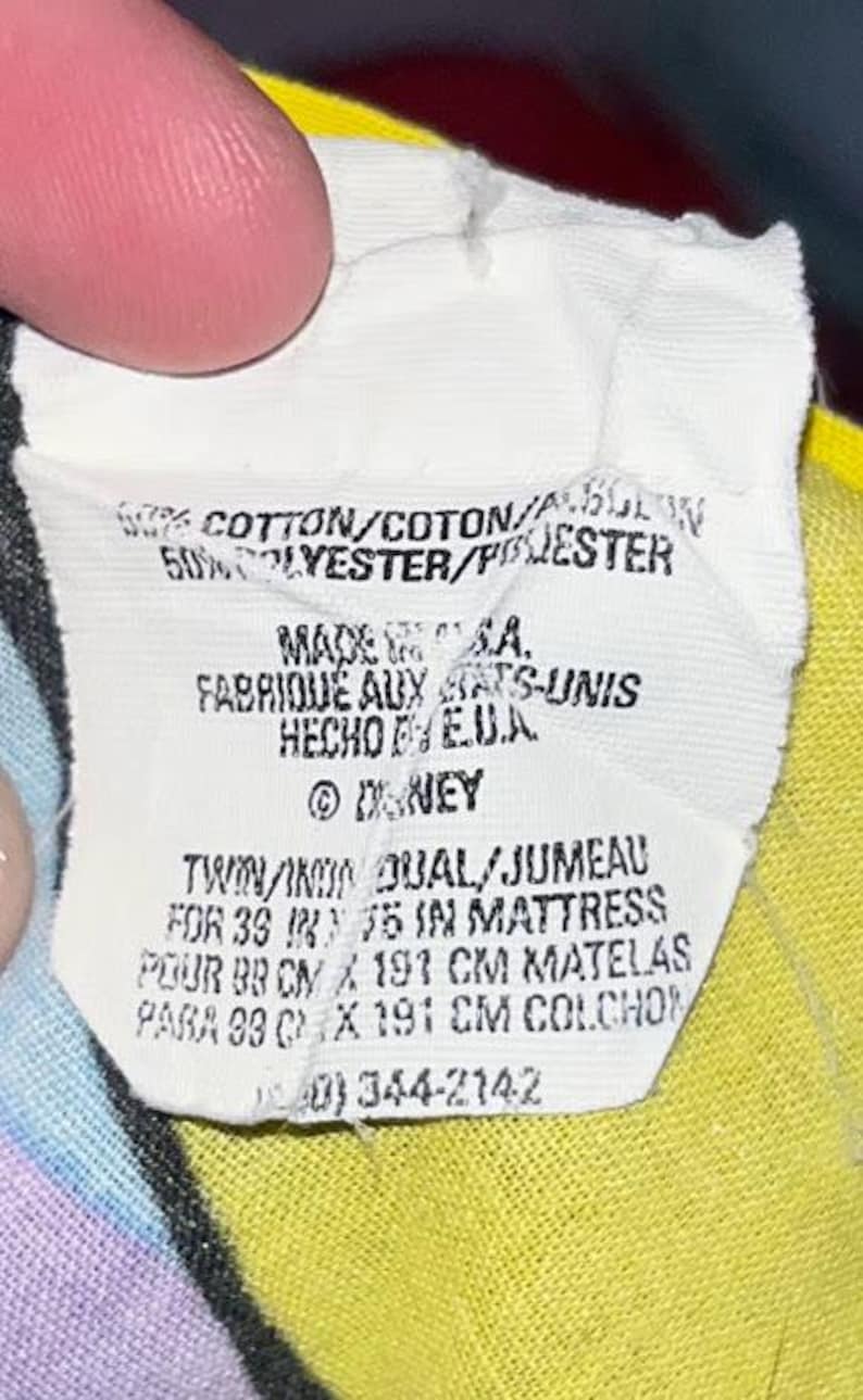 Vintage Disney's The Little Mermaid Princess Ariel Flounder Sebastian Twin Flat Bed Sheet & Pillow Case WDW Magic Kingdom Retro Bedding image 7