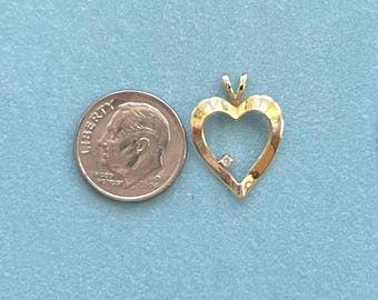 Open Heart Pendant Charm Vintage Estate