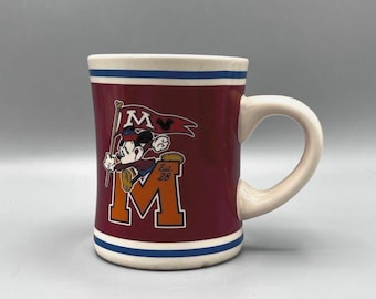Walt Disney Parks Exclusive Mickey Mouse Collegiate Retro 12oz Ceramic Coffee Mug Letterman Authentic