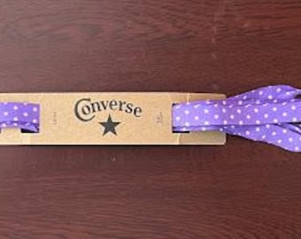 NEW 36" Purple & White Polka Dot Converse Chuck Taylor Flat Shoe Laces Discontinued