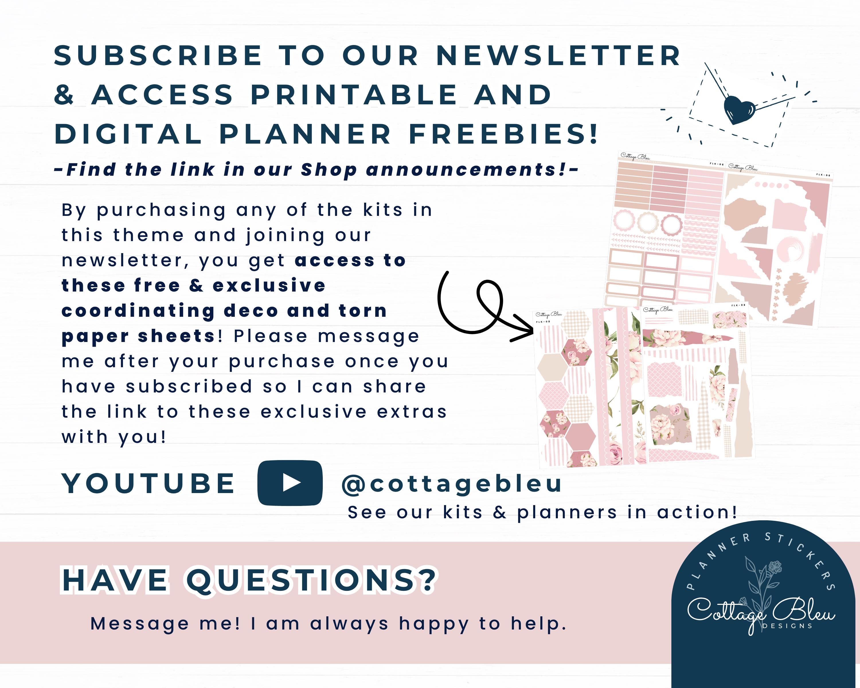 Self Care Printable Sticker Bundle, Weekly Printable, Monthly Planner ...