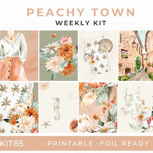 Summer Printable Planner Stickers, Weekly Erin Condren, Vacation Stickers, Vertical Planner, Cut Files and Foil Ready KIT85