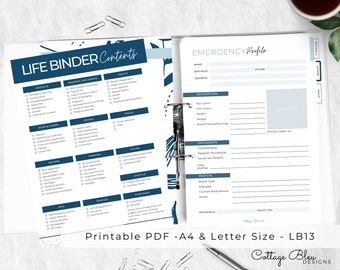 Emergency Planner Life Binder to Organize Important Documents, Home Inventory, Useful Gift for home, Instant Download