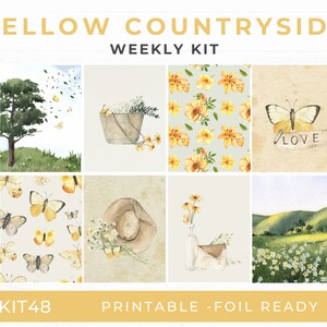Summer Stickers for Weekly Planners, Butterflies, Printable Sticker Kit, Countryside, Spring Watercolor Florals, KIT48