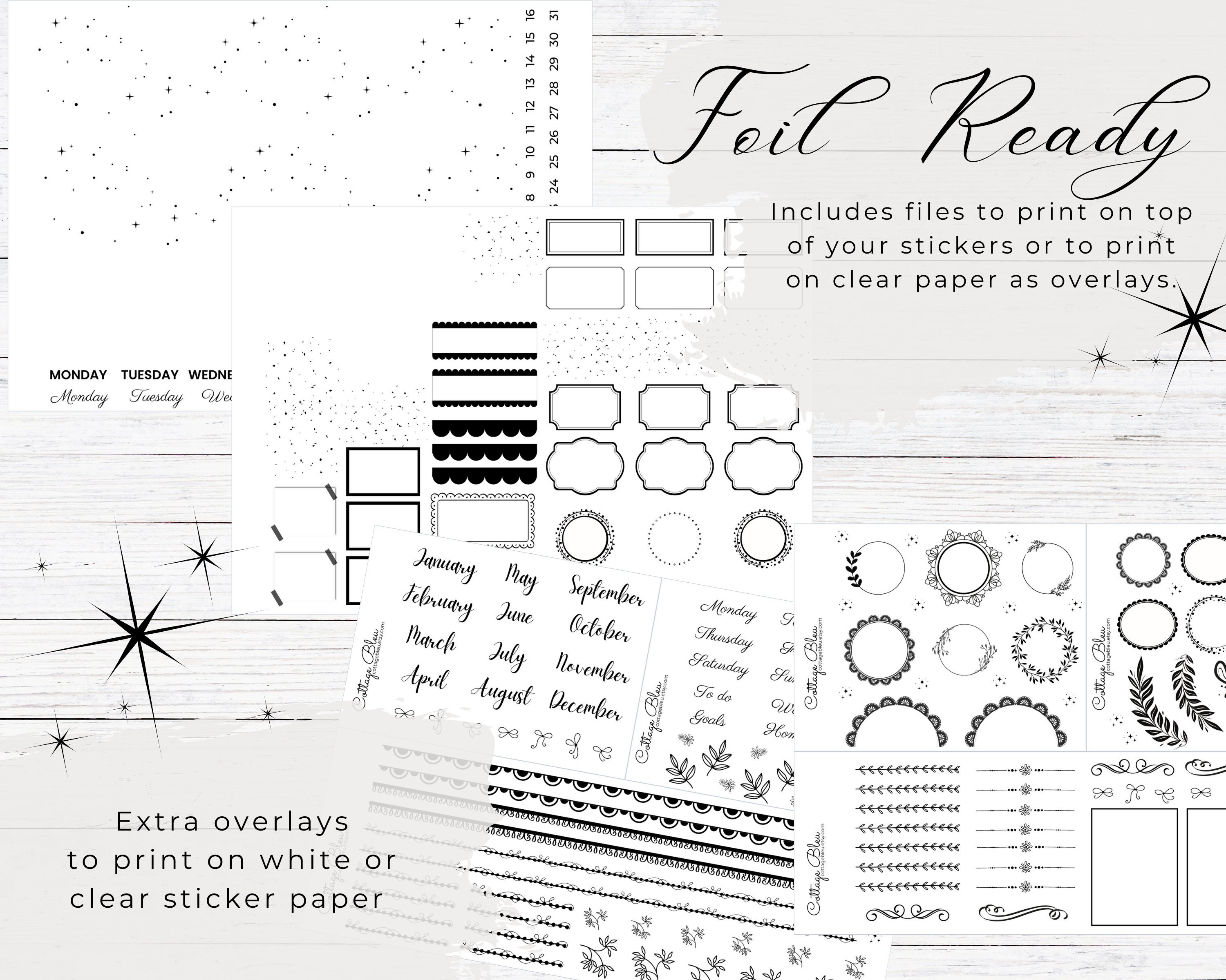 JOURNALING Stop the Clocks/ Printable Stickers for Journals / Scrapbook