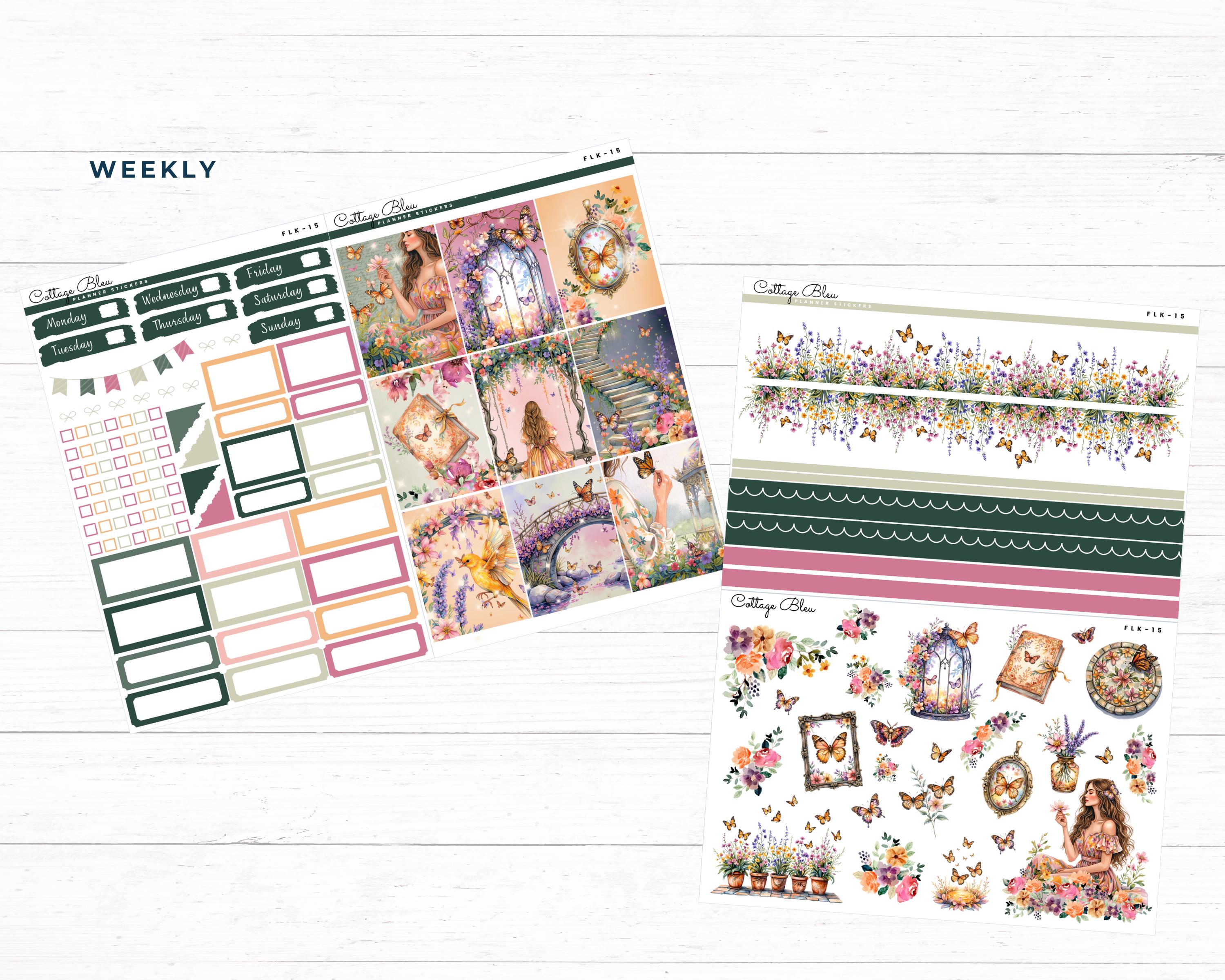 Spring Printable Sticker Bundle, Secret Garden Weekly and Monthly ...