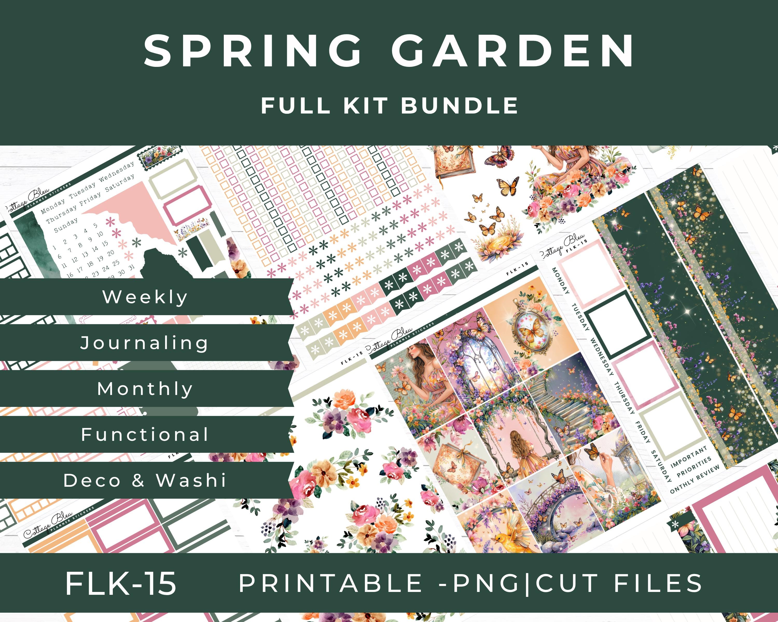 Spring Printable Sticker Bundle, Secret Garden Weekly and Monthly ...