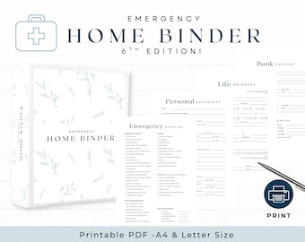 Emergency Life Binder Printable Planner, Disaster Planner and Family Binder in Case of Emergency, What If Planner with Emergency Card LB16