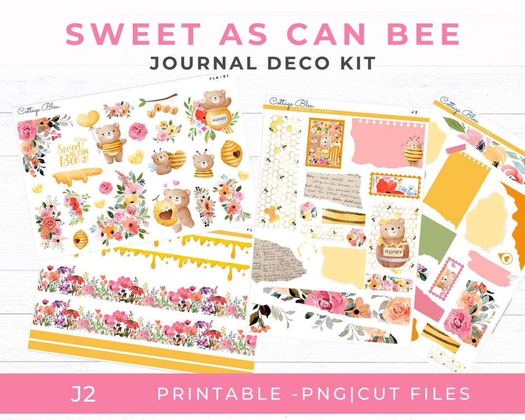 Valentine's Printable Journaling Stickers, Honey Bee Planner ...