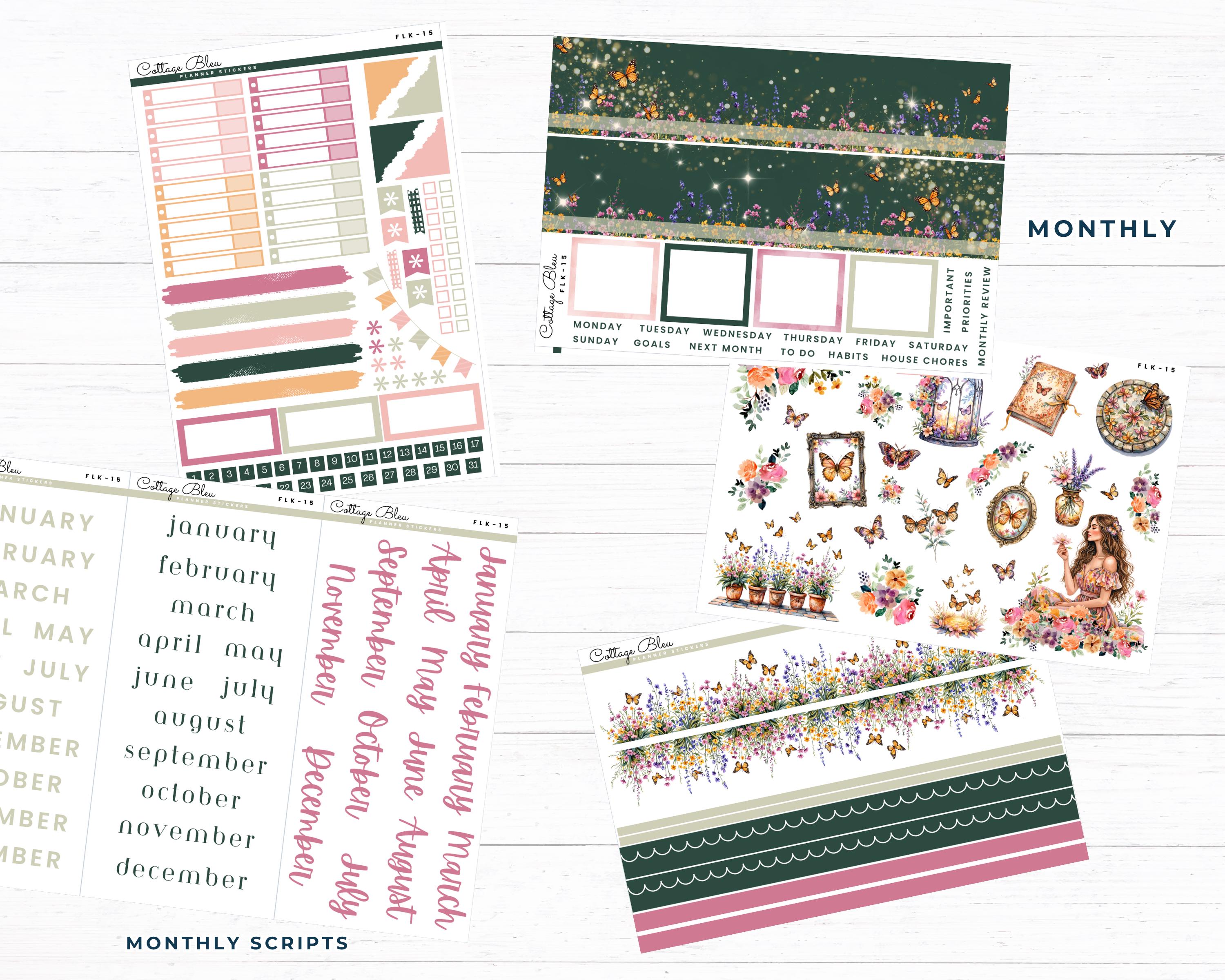 Spring Printable Sticker Bundle, Secret Garden Weekly and Monthly ...