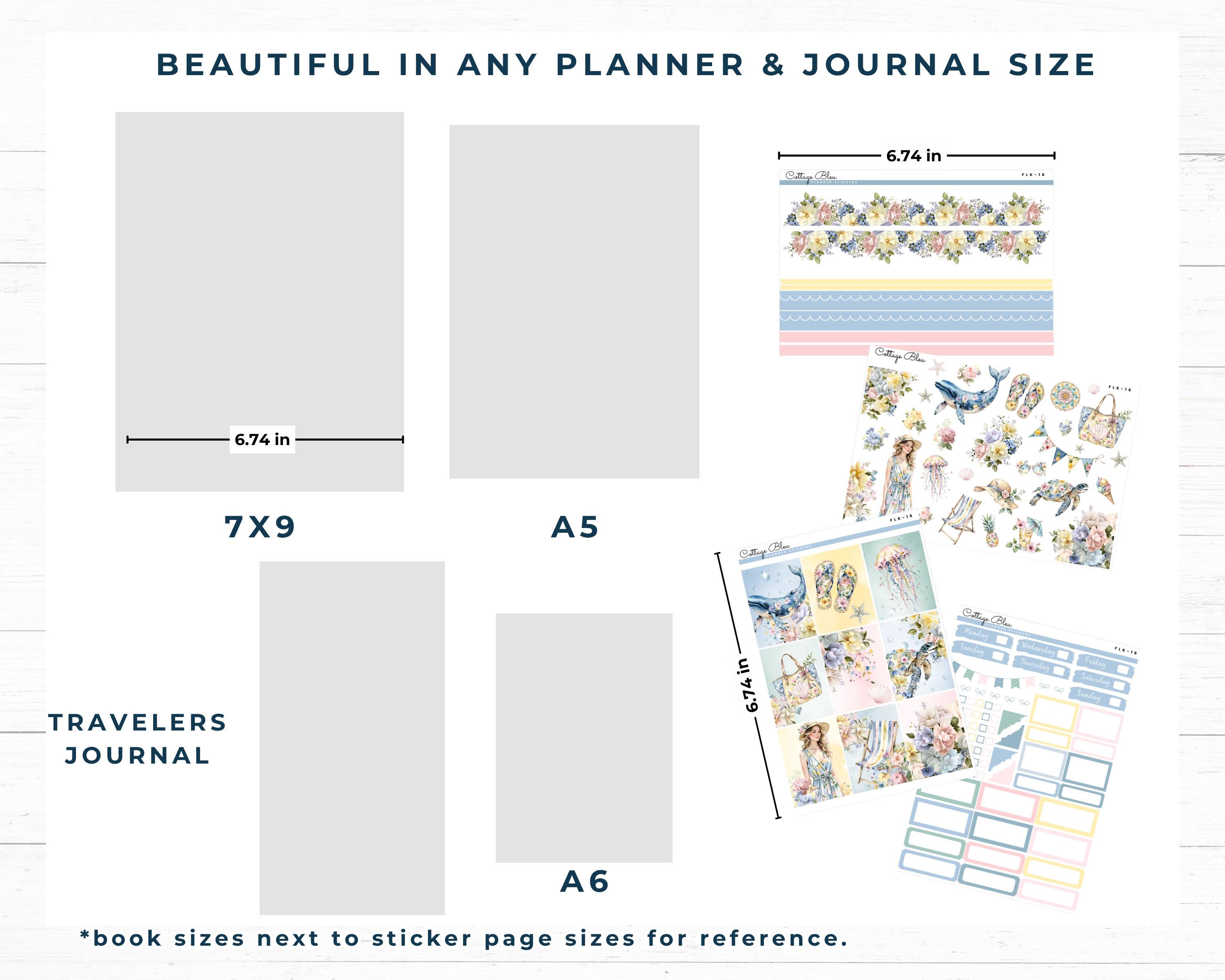 Summer Planner Printable Stickers, Beach Weekly Vertical Planning, Erin ...