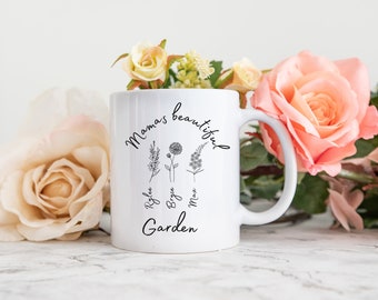 Personalized Birth Month Birth Flower Mug Mothers Day Gift For Mom Custom Moms Garden Coffee Mug Gift For Mothers Day From Daughter Custom