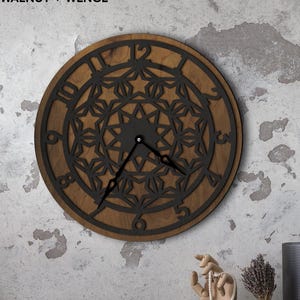 Mandala wall clock large, Mandala wood clock,  Mandala flower clock, Flower wall clock, Multilayer clock, Layered mandala clock