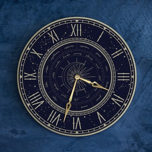 Constellation clock, Astronomical clock, Astrology clock, Zodiac wall clock, Navy clock, Modern wall clock, Large wall clock, Quiet clock