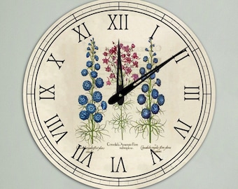 Orologio da parete floreale, orologio da cucina italiano, orologio da parete floreale, design dell'orologio della fattoria, orologio da parete rustico, orologio da parete con numeri romani