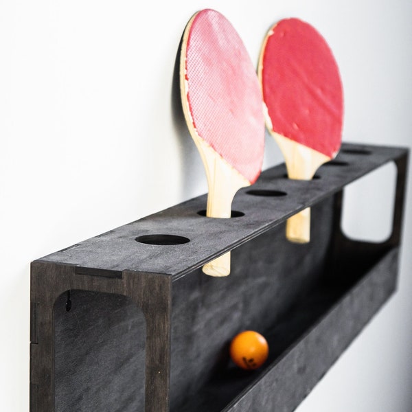 6 ping pong paddle holder, Tennis paddle and ball rack, Ping pong paddle rack, Ping pong storage rack, Paddle table, Ping pong ball holder