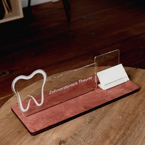 Placa de identificação odontológica, Porta-cartão de visita para dentista, Presentes personalizados para dentista, Porta-cartão de acrílico, Porta-cartão de visita personalizado