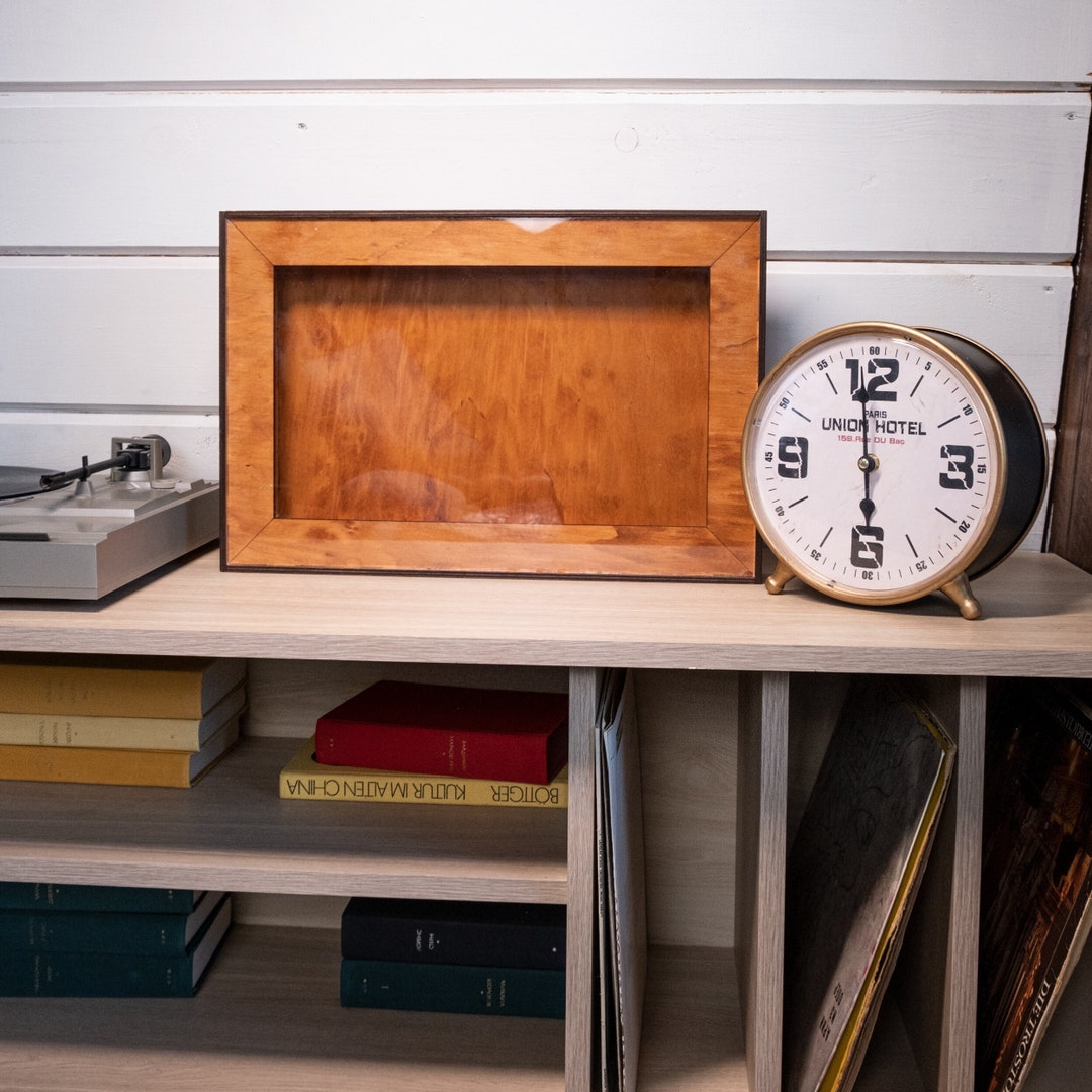 Wood Shadow Box With Glass Rustic Shadow Box Large Display Etsy