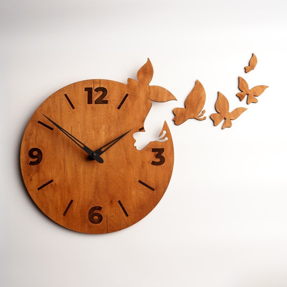 Butterfly Clocks For Wall, Butterfly Wall Art, Unique Wall Clock With Numbers, Butterfly Clock, Modern Wall Clock, Butterfly Wall Decor