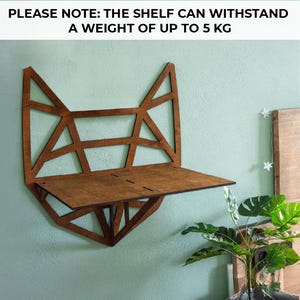 Floating cat bed, Cat shelves, Wood cat shelf, Cat perch wall, Cat floating shelf, Cat bed wall mounted, Cat climb wall, Cat wall furniture image 1