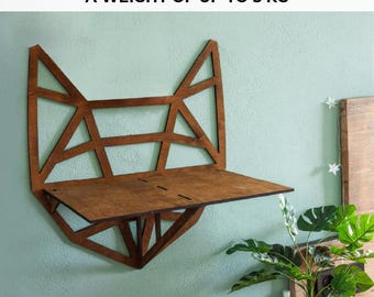 Drijvende kattenmand, kattenplanken, houten kattenplank, muur kattenbaars, zwevende kattenplank, kattenmand, wandmontage, kattenklimmuur, kattenmuurmeubels