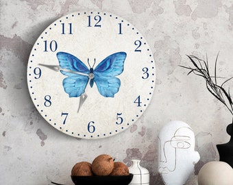 Butterfly wall clock, Nursery wall clock, Kids wall clock, Decorative wall clock, Modern wall clock, Unique wall clock, Acrylic clock