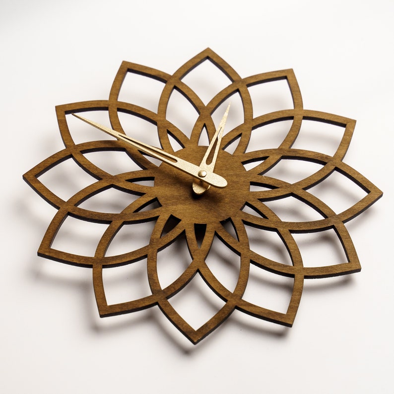 Mandala Wall Clock Handmade Wooden Clock Wall Minimalist Etsy