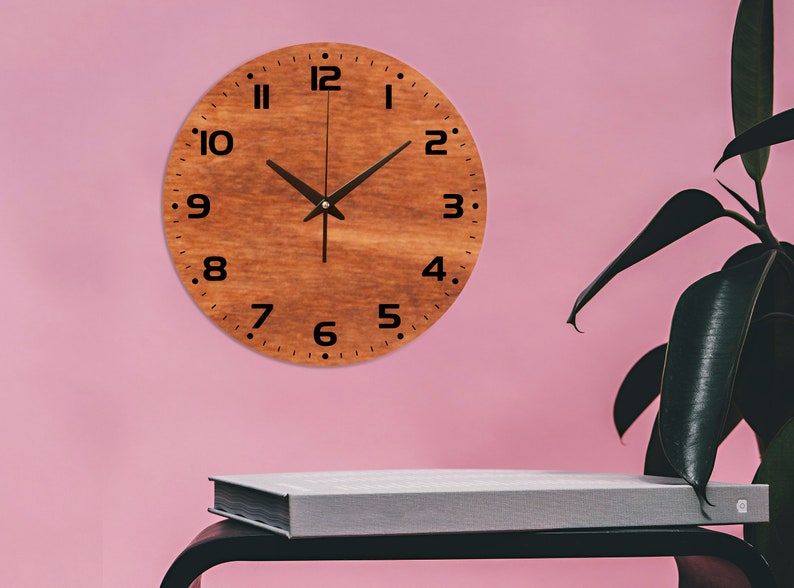 Wall Clock Large Numberswall Clock Uniquewooden Wall Clock Etsy