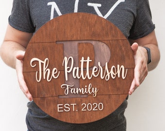 Round family sign,Wood family sign,Wood pallet sign,Pallet sign last name round,Last name wood sign wedding,Family name wood sign