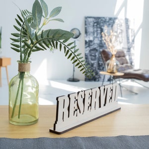 Wooden reserved sign, Restaurant sign, Restaurant reservation, Tabletop cafe sign, Reserved sign for restaurant, Reserved table sign wedding