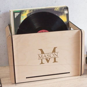 Record storage crate,Record storage box,Vinyl record storage crate,Vinyl record storage box,Vinyl record organizer,Wood storage box
