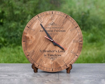 Memorial gifts for loss of brother, Memorial gift wood, Memorial clock, Sympathy gift loss of brother, Wood memorial gift,Sympathy gift wood