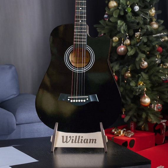 Ornament - Black - PERSONALIZED Acoustic Guitar Ornament - Black - PERSONALIZED Acoustic Guitar