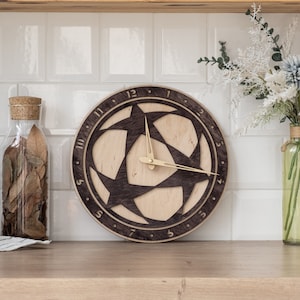Football wall clock, Soccer wall clock,  Boys bedroom clock, Sport wall clock, Man cave wall clock, Children clock, Football coach gift