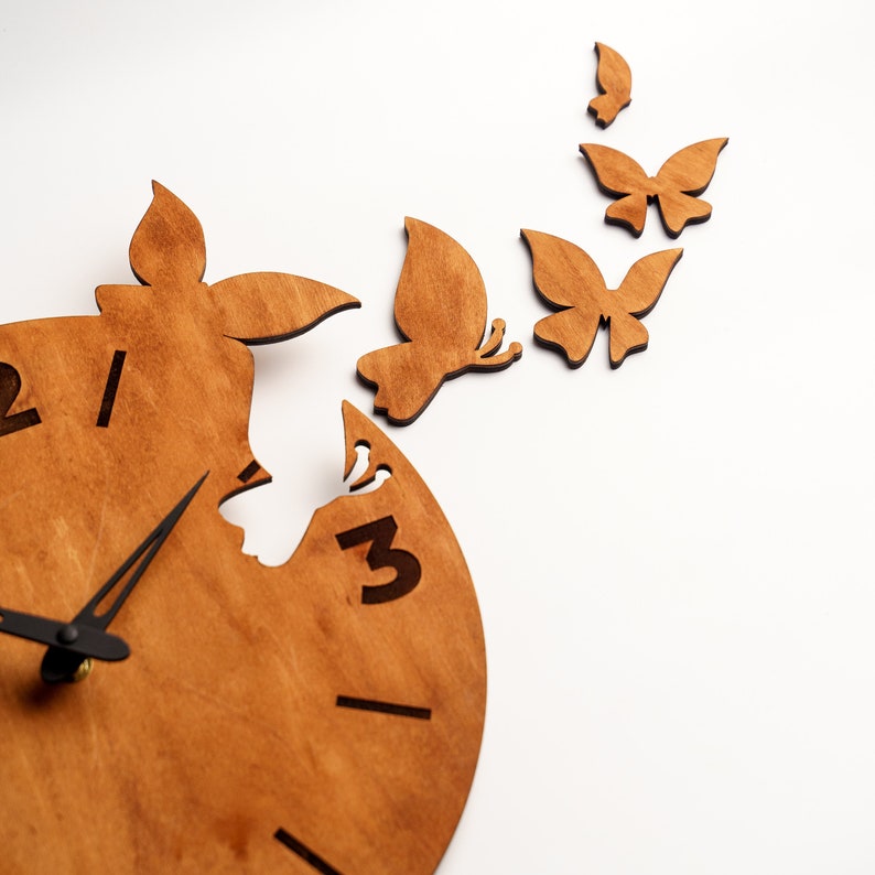 Butterfly Clocks For Wall, Butterfly Wall Art, Unique Wall Clock With Numbers, Butterfly Clock, Modern Wall Clock, Butterfly Wall Decor image 5