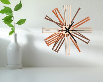 Wall clock roman numerals,Wood wall clock,Wooden wall clock,Roman numerals wood clock,Modern wall clock wood,Unique wall clock