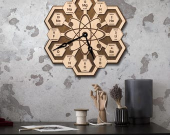 Periodic table clock, Chemistry clock, Science clock, Chemistry elements clock, Chemistry wall art, Periodic table wall art, Chemistry gifts