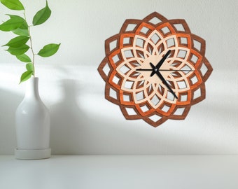 Reloj de pared de yoga, decoración de pared de yoga, reloj de pared de mandala, decoración de pared de mandala, reloj de pared de madera, reloj de pared de madera, reloj de pared único
