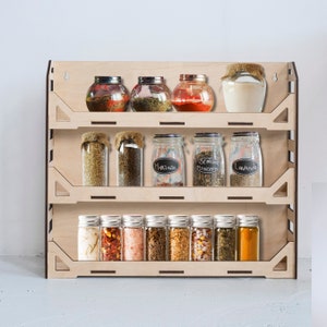 Gabinete de estante de especias, estante de especias de pared, estante de tarro de especias, almacenamiento para especias, almacenamiento de especias, soporte de especias de cocina, organizador de tarros de especias