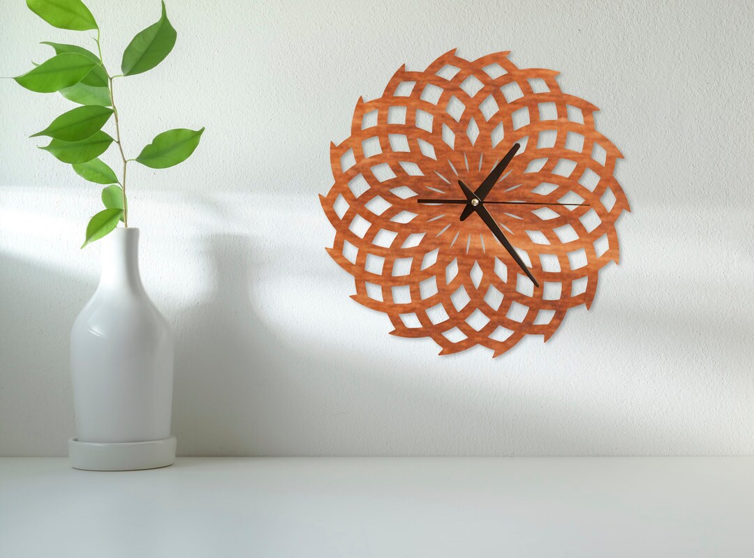 Geometric Wood Clock,geometric Wall Clock,wood Wall Art Geometric ...