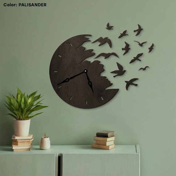 未使用　壁掛け時計　 Wall Clock Bird Design Birds Wall Clock, Bird Flying Clock, Modern Wall Clock Unique