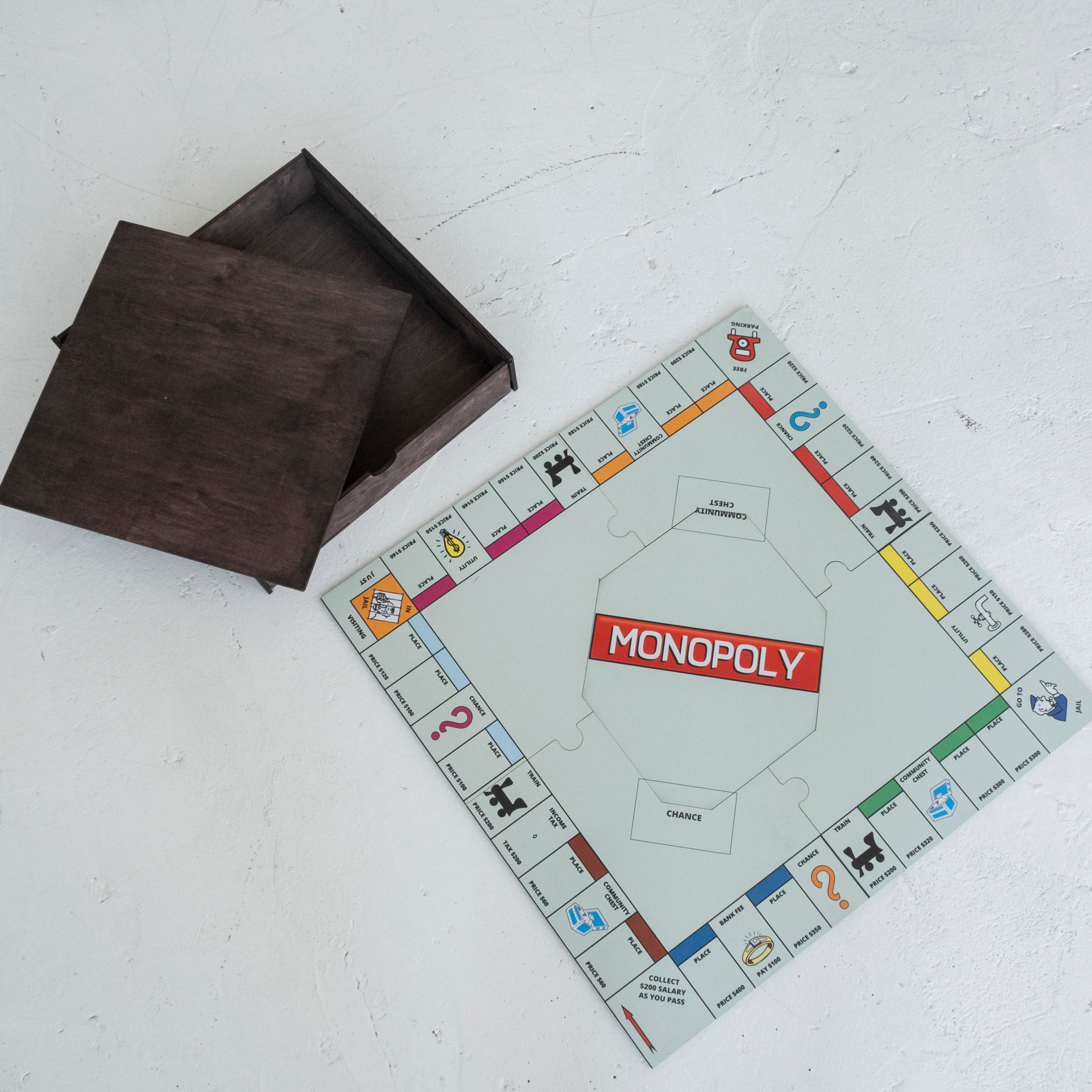 Personalized monopoly box, Wood monopoly board, Monopoly organizer, Monopoly box, Monopoly storage, Board game organizer, Monopoly holder