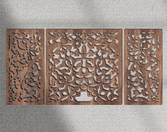Wooden panel wall decor, 3 panel wood wall art, Wall art wood panel, 3 panel wall decor, Wall wood panel, Set of 3 wood wall art