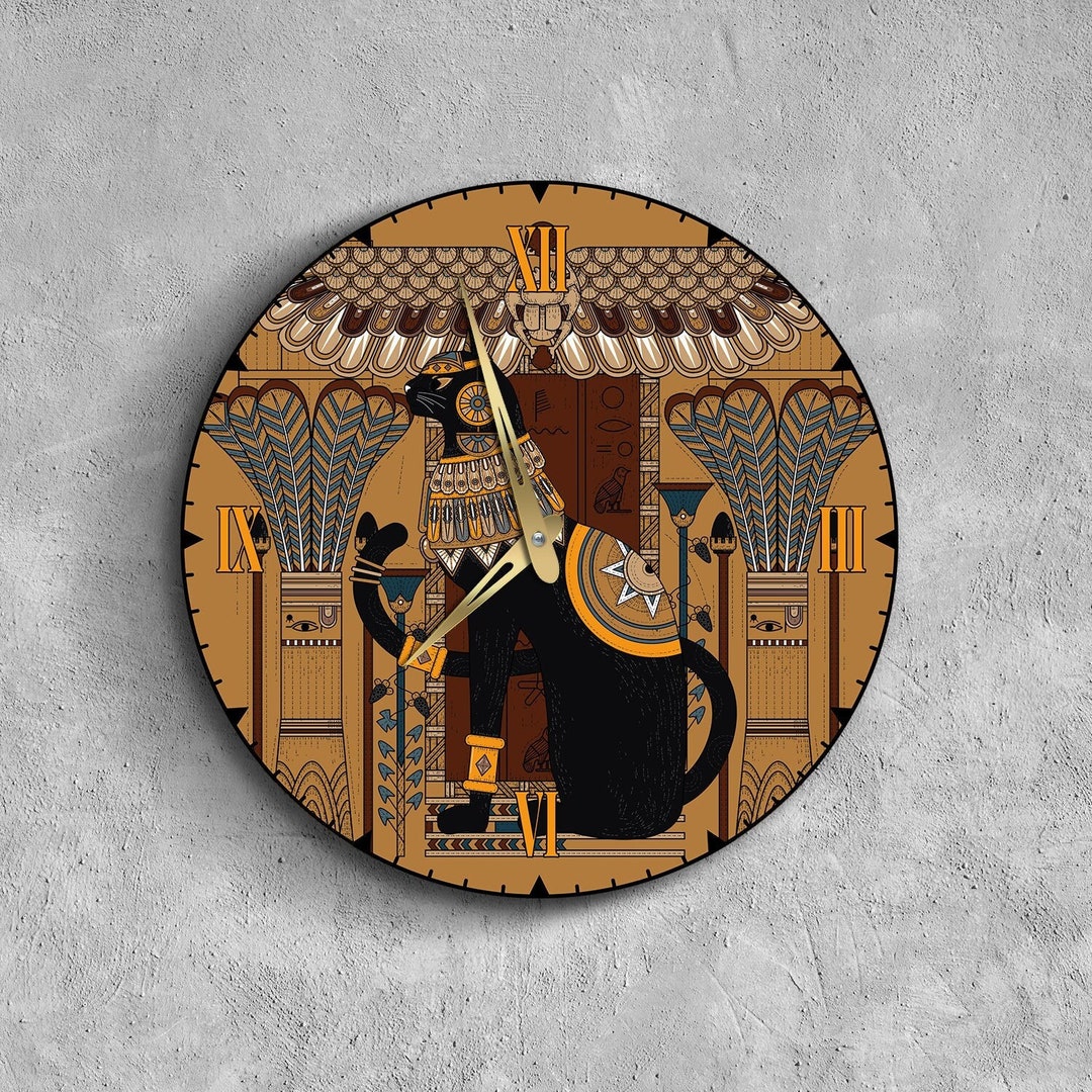 Ancient Egypt Clock, Egyptian Clock, Egypt Clock, Sphinx Wall Clock