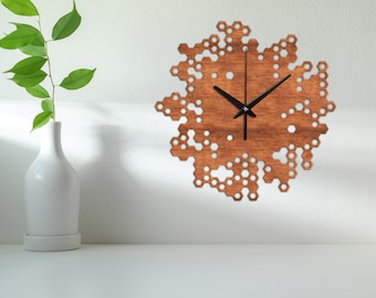 Honeycomb wood clock,Honeycomb wall clock,Honeycomb wall art,Honeycomb wall decor,Wood wall clock,Wooden wall clock