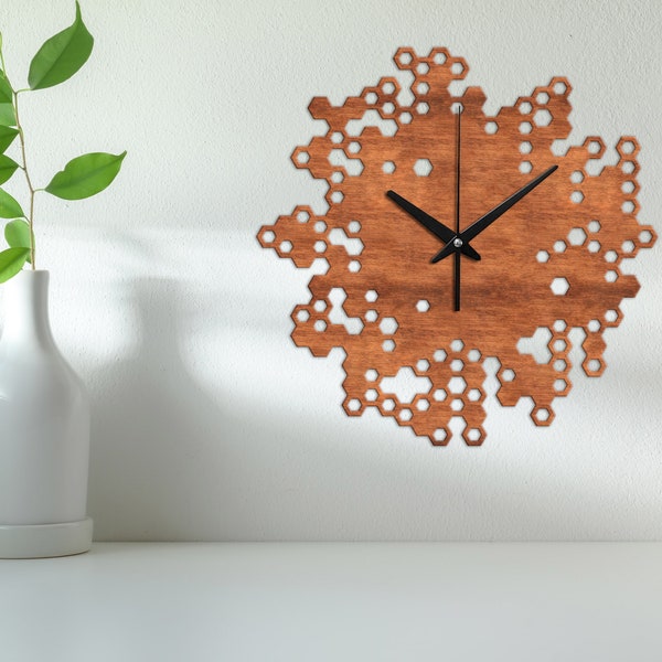 Honeycomb wood clock,Honeycomb wall clock,Honeycomb wall art,Honeycomb wall decor,Wood wall clock,Wooden wall clock