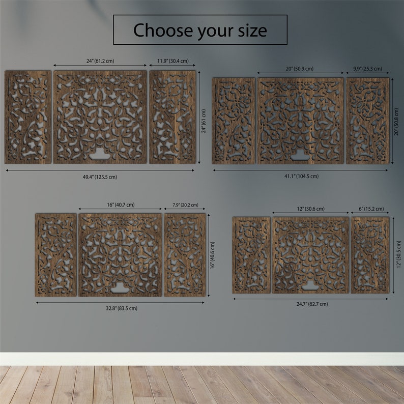 Wooden Panel Wall Decor, 3 Panel Wood Wall Art, Wall Art Wood Panel, 3 ...